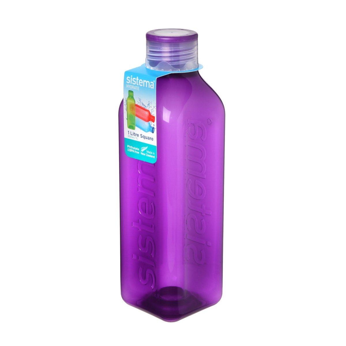 Online Kitchenware Purple Sistema Hydrate 1L Square Drink Bottle