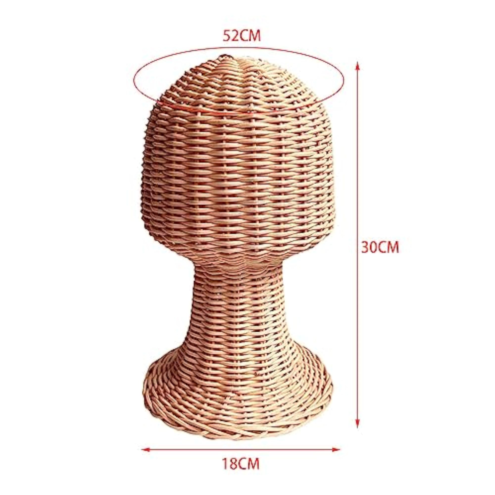 Hat Display Stand Wig Holder, Lightweight Rattan for Table