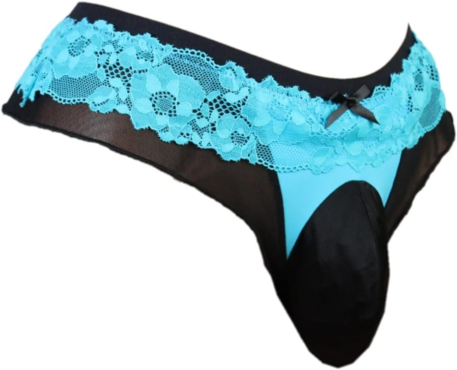 aishani Sissy Pouch Panties Men's Thong Lingerie Lace G-String Underwear For Daily Wear
