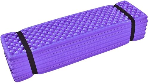 ALANES Camping Foam Mat Outdoor Foldable Beach Picnic Sleeping Pad Waterproof Foam seat for Outdoor Backpacking Hunting Hiking (Purple)