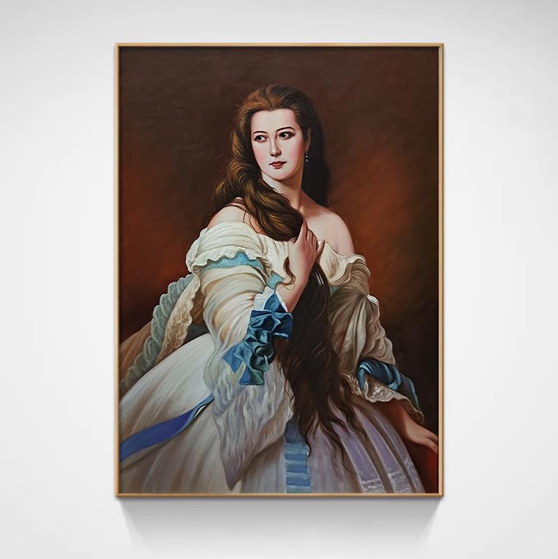 Peinture à l'huile de femme élégante pour décoration chic de salon contemporain