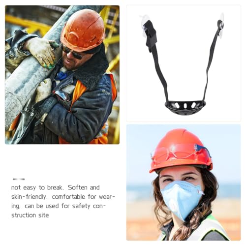 Barbilla ajustable para casco de seguridad con protección del cuello negra 7