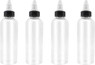 4 Pcs Dispensing Bottles, 5oz Plastic Boston Squeeze Bottles with Twist Top Cap