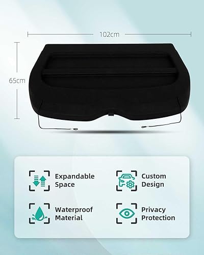 Miniatura 4 de SCITOO Cubierta retráctil de carga trasera 2018-2022 para Nissan LEAF Cubierta de seguridad retráctil para maletero trasero