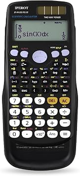 Scientific Calculators, IPEROT Math Solar Calculator with 417 Function | Battery Power and 4-Line Display, School Supplies for Middle High College Students Teachers Black 991ES