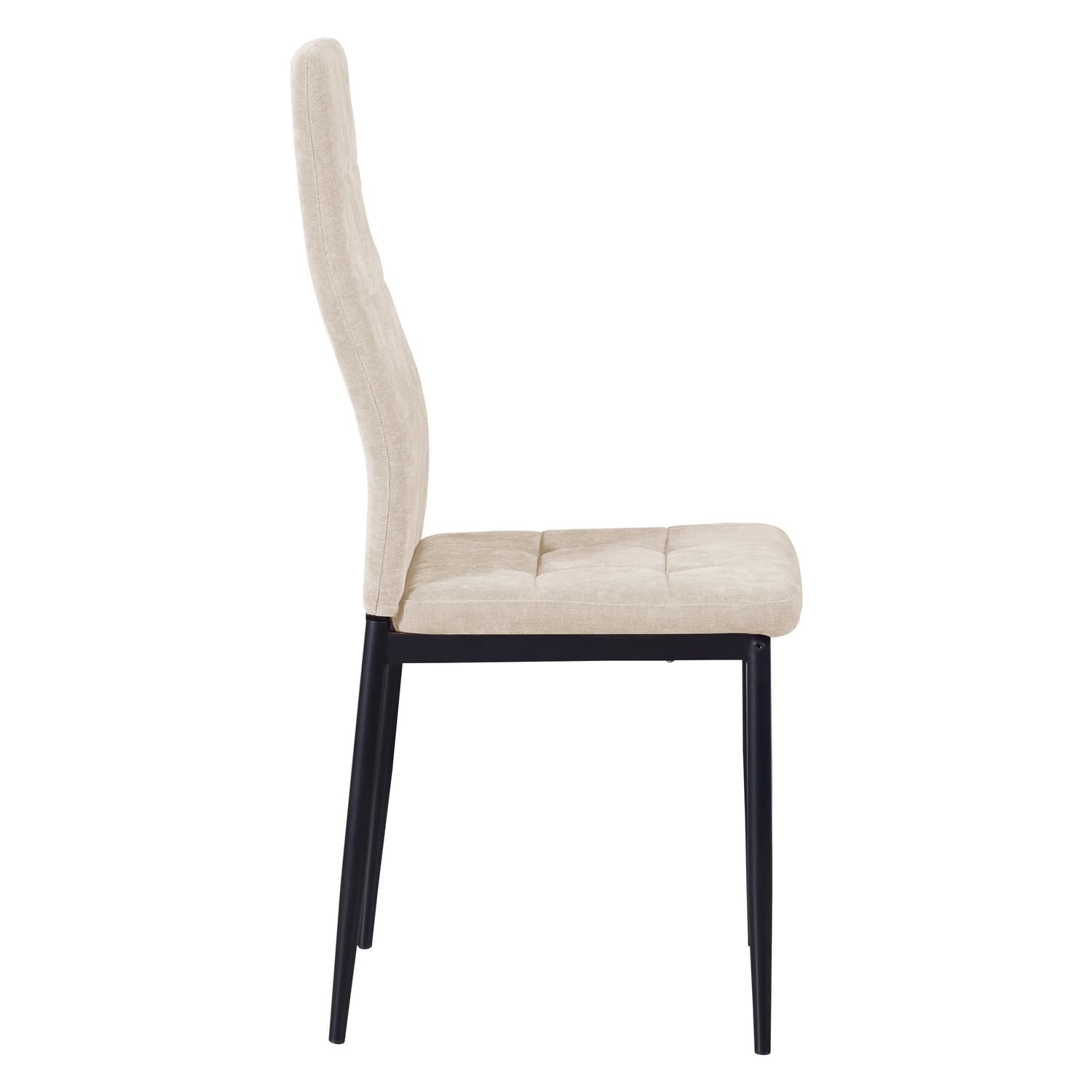 WeHome - Sedie di Tessuto Milano, Set da 4 Sedie Design per Sala da Pranzo, Sedie da Cucina, Ufficio, Sala d'Attesa, Camera da Letto, Cucina completa, Arredamento casa (Beige)