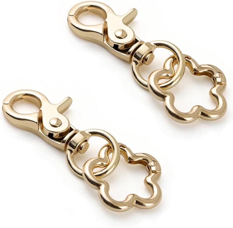 2PCS Double Opening Metal Spring Trigger Snap Hook Purse Lanyard Clips for DIY Leather Craft,Backpack,Lanyard Making