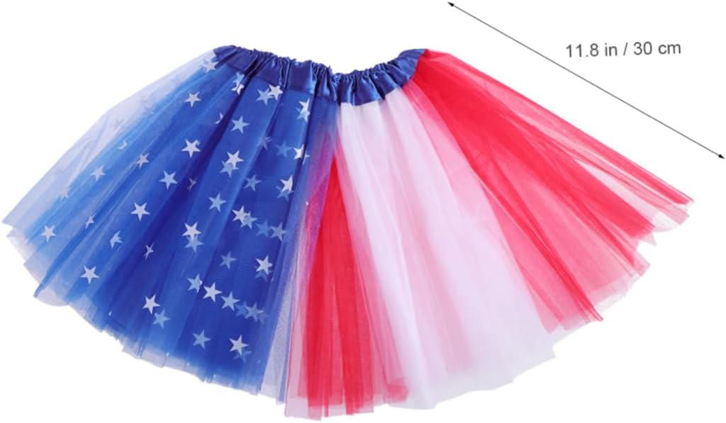 NOLITOY July 4th Tutu Skirt USA Flag Patriotic Tutu Skirt Patriotic Party Costume 4th of July Kids Kids Costumes Us Flag of Clothes Child Independence Day Fluffy Multi