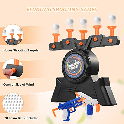 VISATOR Floating Ball Shooting Games for Kids Nerf Guns Toys,USB Powered Shooting Targets Practice for Boys with 2 Foam Dart Guns, 20 Foam Balls & 20 Darts