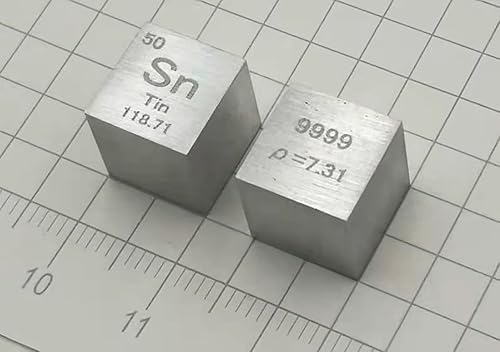 Miniatura 8 de Tabla periódica de elementos 0.394 in cubo de metal puro tungsteno carbono níquel cobre, densidad hasta 99.99%, para colecciones de elementos,