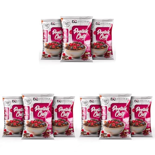 Image of DC DOCTORS CHOICE Oats,High Protein Oats,24 G Pure Protein Breakfast Cereals,Jaggery Sweetened,Rich In Fiber,No Additives And 0 G Sugar (Dark Choco Berry 50 G,Pack Of 9)