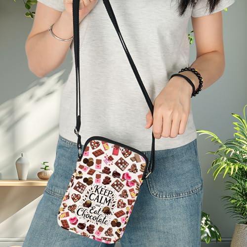 BWWKTOP Kawaii Chocolate Crossbody Bag Sweet Tooth Lover Gift Keep Calm And Eat Chocolate Shoulder Bag (Chocolate-XK B)4