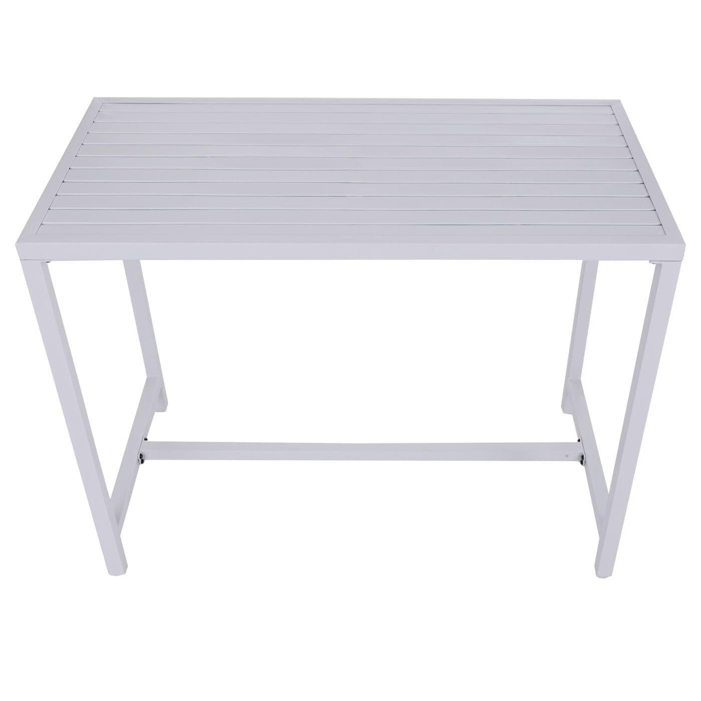 Mendler HWC-P91 - Mesa alta (metal, 105 x 130 x 65 cm), color gris claro