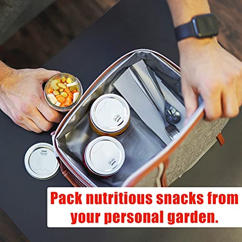 Forjars Canning Lids And Rings Regular Mouth – 48 Pcs/24 Sets - Airtight Seals On Mason Jars To Preserve Food For Meal Prep - 2.7 Inch Stainless Steel And Bands With Silicone Seals thumb #4