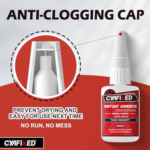 image for CYAFIXED Super Glue Liquid, Instant Clear Cyanoacrylate Thick Viscosit