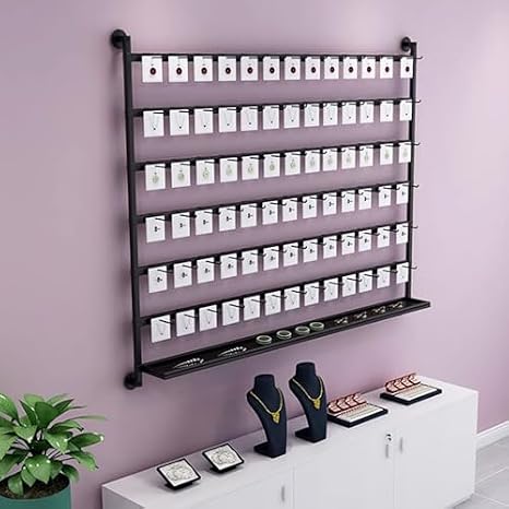5-Tier Wall Mounted Jewelry Organizer | Space-Saving Storage for Earrings, Sunglasses, Keyrings | Ideal for Retail Displays, Clothing Stores, Boutique Accessories
