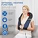 EAshuhe Neck and Shoulder Massager with Heat Shiatsu Back Massage Pillow with 3D Deep Tissue Kneading for Foot, Legs, Body Muscle Pain Relief, Use at Home, Office & Car