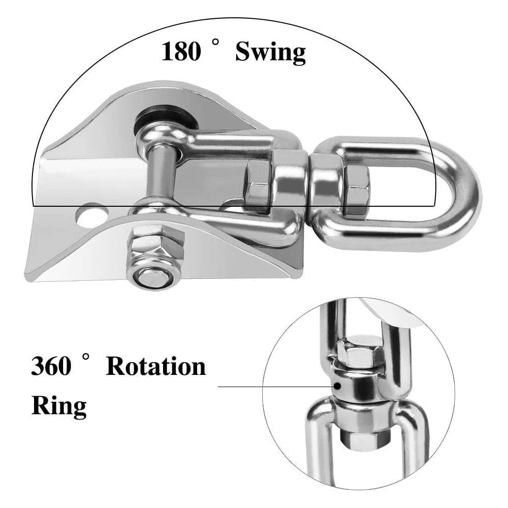 Ceiling Hook Hanging Chair Swing Suspension with Screw 450 kg Capacity Stainless Steel 360° Rotation for Hanging Chair Hammock Punch Bag Sling Trainer Yoga Towel Sun Sail Nest Swing (Pack of 2) - Image 4