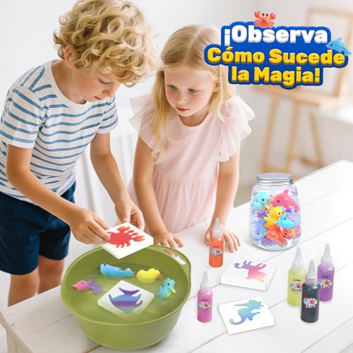 Miniatura 5 de Coodoo Aqua Gelz Set, Juguete de Gel de Agua Mágico DIY, Juego de Gel Mágico con 10 Colores y 8 Moldes, Creativo Manualidades Niños, Juguetes Juegos Kit Pintura Regalo para Niños Niñas 3 4 5 6 Años