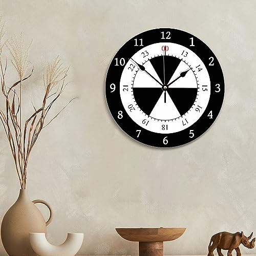Military Time 12 Hour Format Wall Clock Large Wood Clock 10 Silent Non-Ticking Quartz Battery Operated Clock For Living Room Kitchen Bedroom Farmhouse Home Decor Birthday Wedding Gift #TOP3