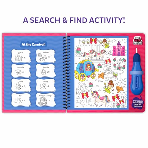 Image of Skillmatics Reusable Search & Find Book - Water Spotter, Mess-Free, Fun Learning Activity, Unicorns & Princesses, Travel Toy, Gifts for Kids Ages 4, 5, 6, 7, 8