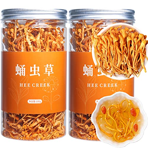 煕渓 蛹虫草 200g(100g*2)虫草花 虫草の花 孢子头 菌菇干货 干贝虫草汤 サナギ草 北虫草 夏草花 中華食材