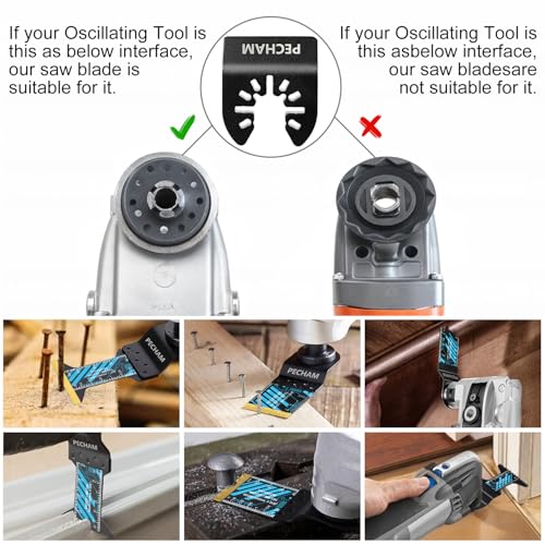 Image of PECHAM Oscillating Tool Blade, 34PCS Universal Wood Metal Oscillating Multitool Quick Release Saw Blades Fit Porter Cable Black & Decker Rockwell Ridgid Ryobi Milwaukee DeWalt Chicago Craftsman