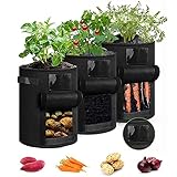 【Diseño flexible】: Bolsillo de saco de plantación con diseño visual de velcro, para que siempre pueda verificar si sus verduras están listas para cosechar. No es necesario cavar toda la arcilla, los lados izquierdo y derecho de la bolsa tienen asas sólidas para facilitar el movimiento.