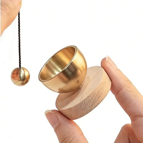 Mini Singing Bowl Set,Portable Brass Meditation Sound Bowl for Yoga,Chakra Healing,Stress Relief & Mindfulness,Self Regulation Tools,Handheld Singing Bowl,Unique Spiritual Gift for Women and Men