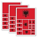 QQSD Albania Flag Sticker Albanian Decal in Multiple Sizes, 3 Pack, 11.7 x 8.3 Inches