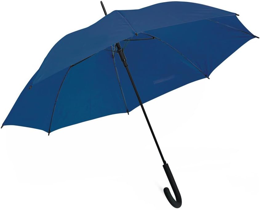 eBuyGB 40” Colourful Luxury Automatic Windproof Stick Umbrella – Strong Durable Classic Black Rubber Crook Handle Walking Rain