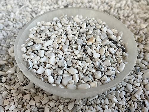 Image of 2 oz Lot Natural White Howlite Semi Tumbled Gemstone Chips, Crushed Mini Crystals, Undrilled Crystal Chips (White Howlite)
