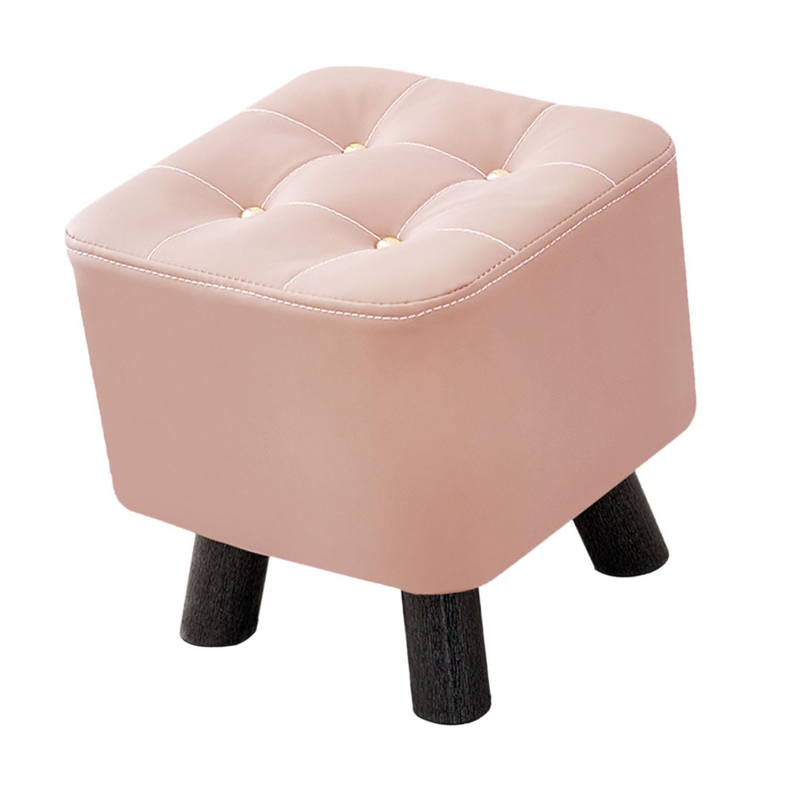 AMSLSIU Charming Footstool Square Stool Enhances Bedroom, Pink, 28x28x28cm