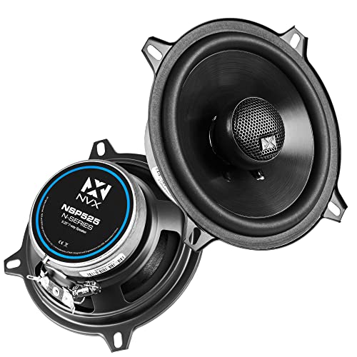 NVX NSP525 5.25" Car Speakers, 480W Max, 160W RMS, 2-Way Coaxial w/Silk Dome Tweeters & Built-in X-Overs, Easy to Install in Cars/Trucks/Doors (Pair)