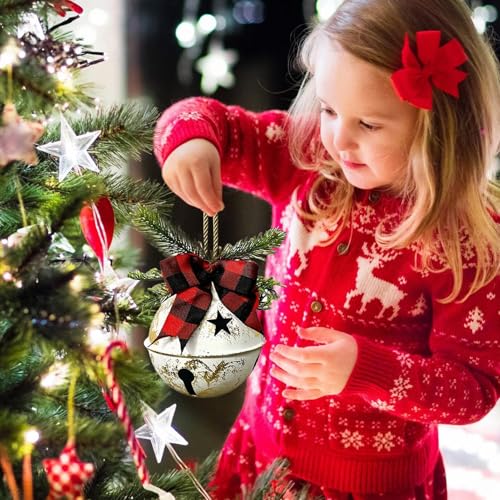 Campane natalizie giganti, 36 x 15 x 15 cm, in metallo, da appendere, decorazione natalizia per interni ed esterni, per portico, albero, feste e feste