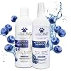 Lillian Ruff Berry Blue Brightening Face and Body Wash for Dogs – Blueberry Shampoo – Remove Tear Stains, Hydrate Dry Itchy Skin, Add Shine & Luster to Coats (Berry Blue Shampoo & Waterless Set)