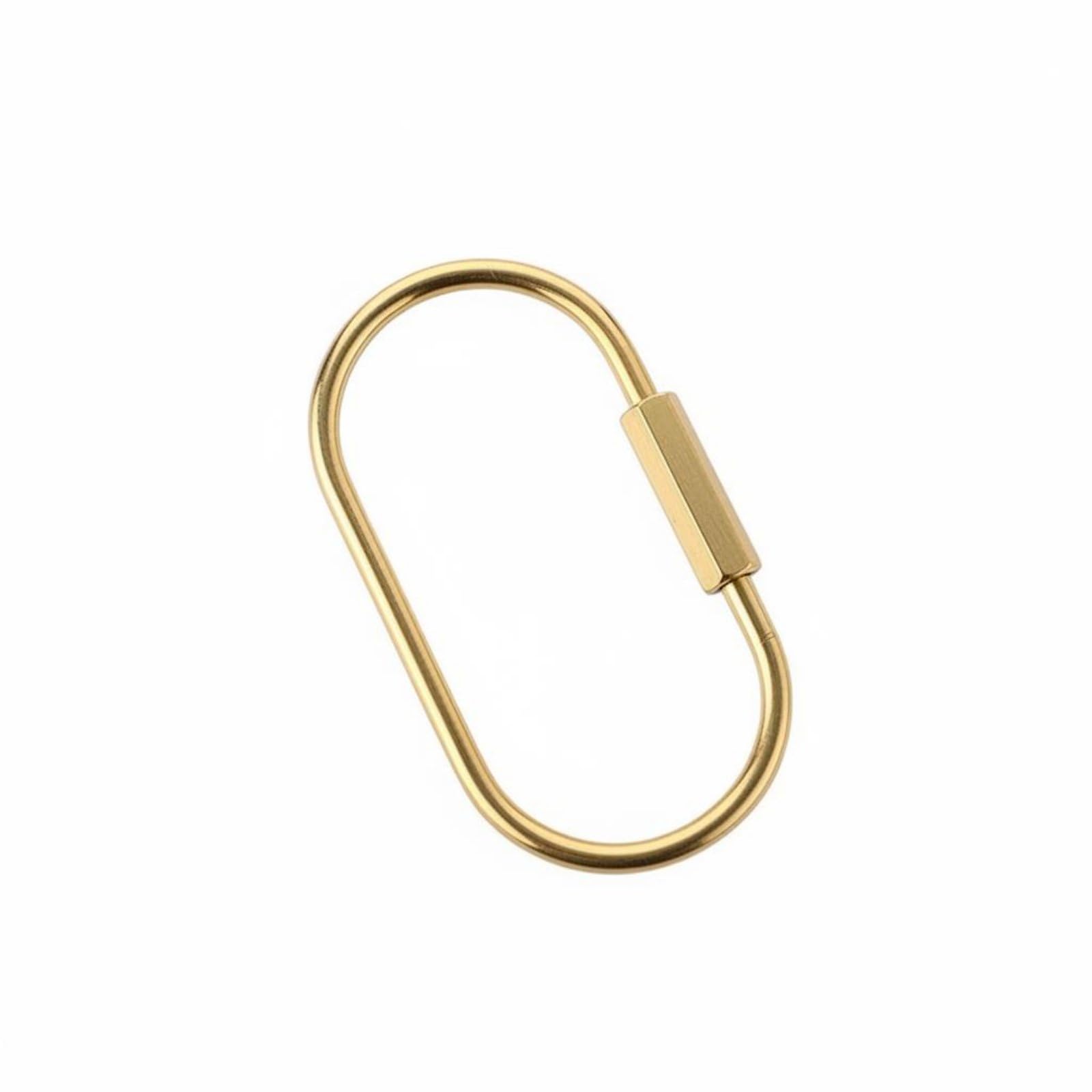 Heavy Duty Brass Screw Lock Keychain Screw Clasp Key Loop Minimalist Brass Key Loop for Everyday Carry, Oval Buckle | Key Chains Rings & Cases | Mens Accessories-image-2