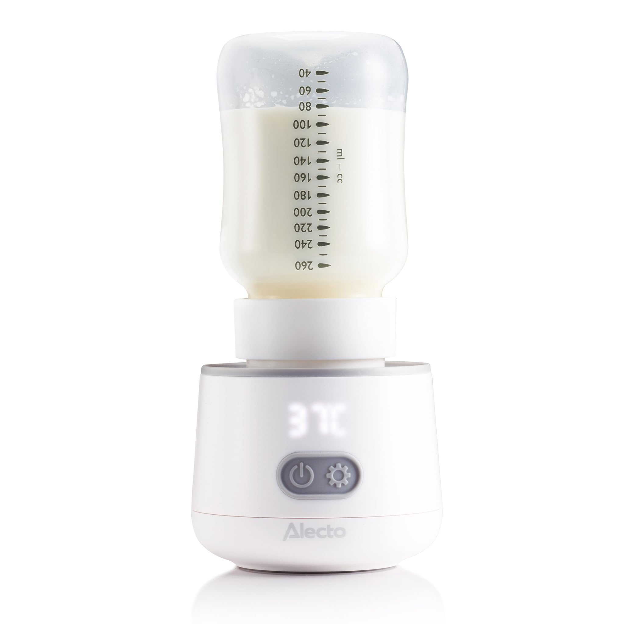 Alecto BW1000 Chauffe-biberon portable pour les déplacements et les stimulations, convient à presque tous les biberons – Blanc