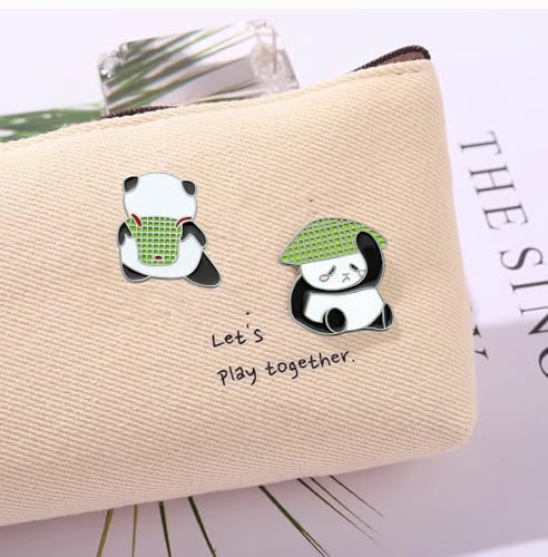Image of Cute Enamel Pins Cartoon Lapel Pin Brooch Badge for Backpack Jackets Funny Tiger Pins for Gift DIY Accessory Clothing Bookbags Hat Decoration,panda pins-5