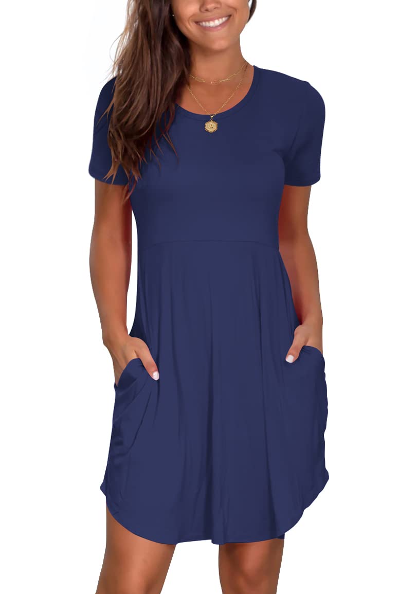 Nova In Sky Women's 2026 Casual Dresses Short Sleeve Summer Dress Loose Fit Sundress with Pockets