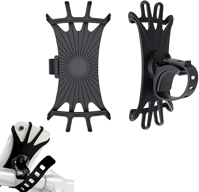 Bike Phone Mount, 360° Rotation Silicone Bicycle Phone Holder