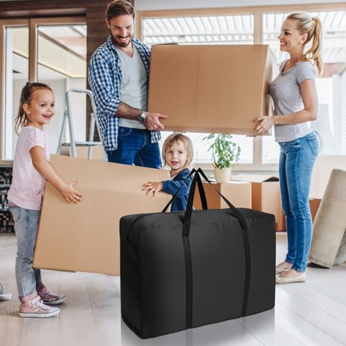 AiQInu Aufbewahrungstasche Groß, 87L Faltbare Unterbett Aufbewahrungsbox mit Handgriff, Wasserdicht Langlebige Umzugstaschen für Bettzeug Matratzenauflagen Decken Bettdecken and Kissen, 420D Oxford