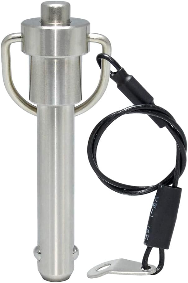 AUZHU- PLN- Metric- Marine Grade Stainless steel Ball Lock pins Quick Release pin with Button Locating pins Spring pins Indexing pins Positioning pins Safety pins Dowels Size: M10 mm - L85 mm
