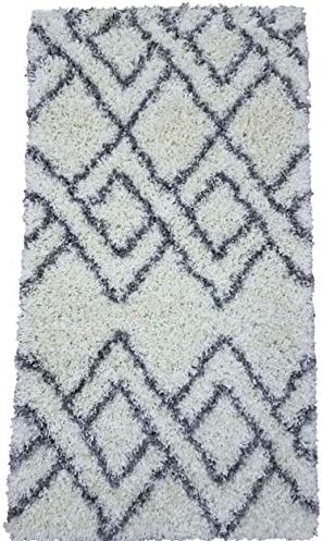 Shaggy Rug Trellis DESIGN Modern Rugs Living Room Extra Large Small Rectangular Size Soft Touch Thick Fluffy Pile Living Room Area Rugs Non Shedding (ENJ BEIGE, 120X170CM)