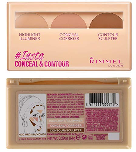 Pack of 2 Rimmel London Insta Conceal & Contour, Medium (020)