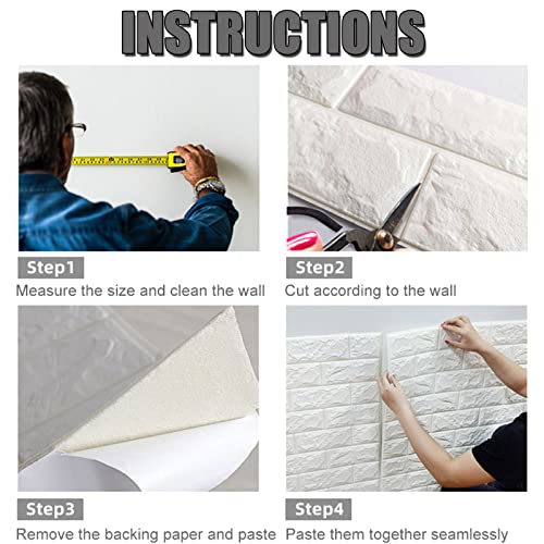 Miniatura 4 de Papel Pintado 3d Ladrillo,10 Piezas Pe De Espuma 3d Wallpaper, Autoadhesivo Grueso Impermeable Diy Pegatina De Pared Espuma 3d,Para Salón Dormitorio Fondo De Pared Decoración De Arte Blanco
