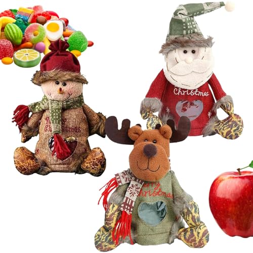 Sac cadeau de Noël en tissu réutilisable avec fermeture éclair pour bonbons et décoration