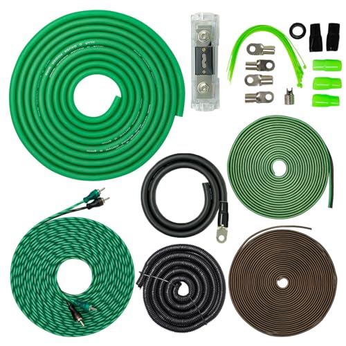 SoundBox 0 Gauge Amp Kit Complete AWG Amplifier Install Wiring Cables - 9500W