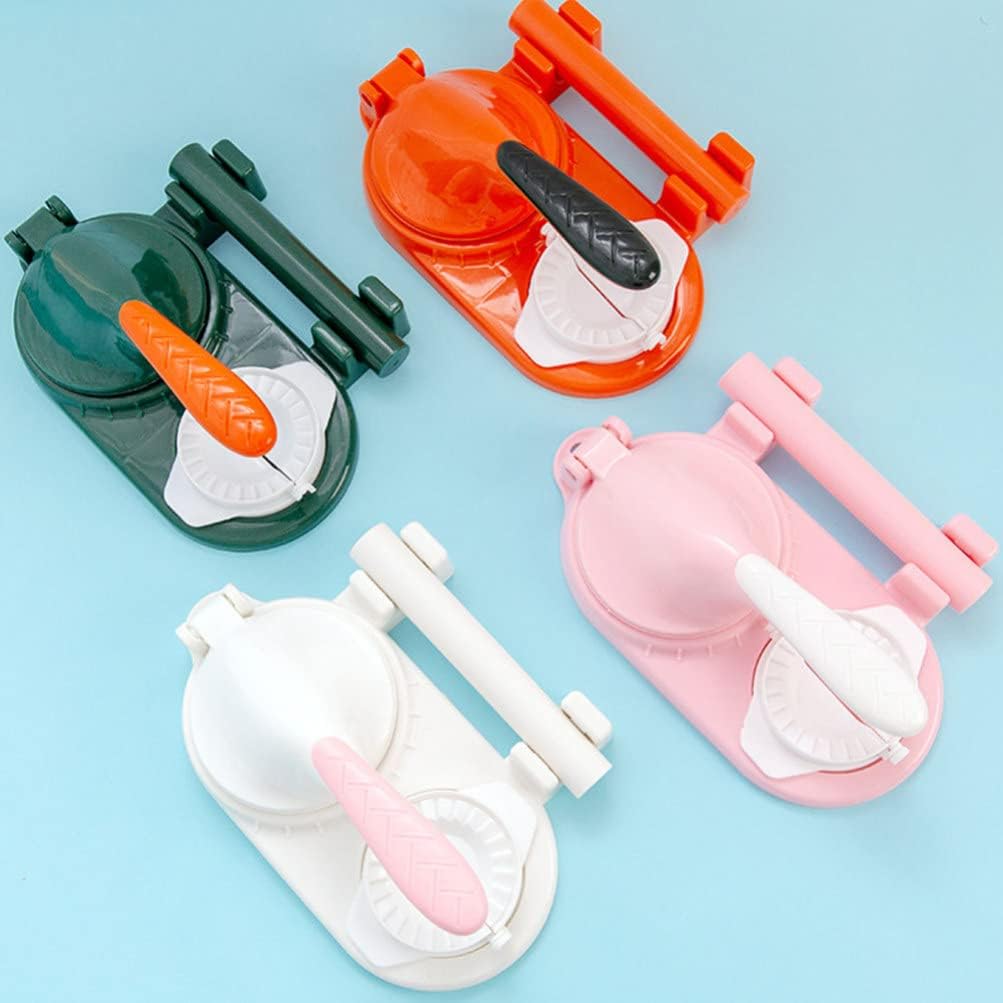 Hemoton 2 Sets Dumpling Maker Machine Dumpling Press Mini Tortilla Press Maker Manual Dumpling Wrapper Molds Plastic Dough Presser Tool Mexican Taco Quesadilla Maker for Pasta Pizza