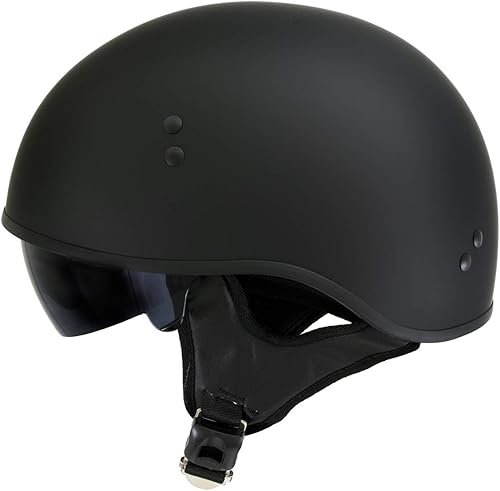 Miniatura 5 de Hot Leathers T72 'Black Widow' - Casco de motocicleta negro plano para hombres y mujeres con visera desplegable